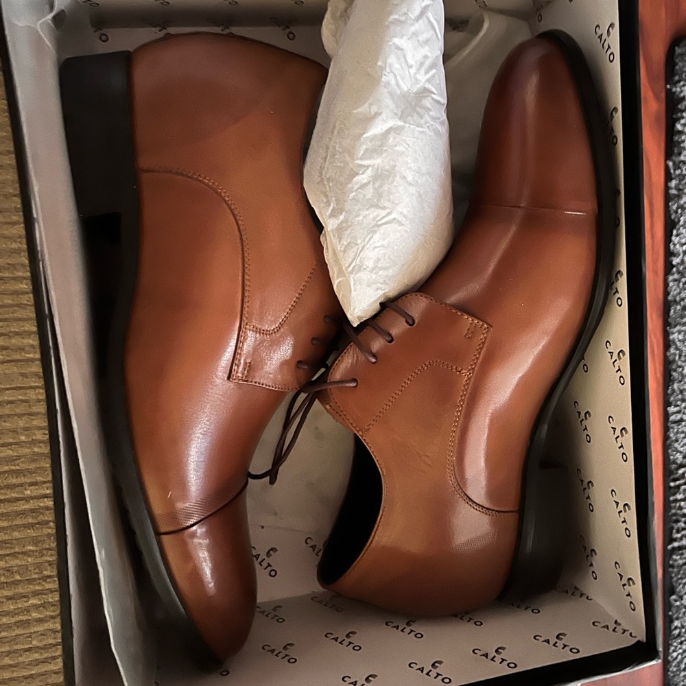 CALTO brown ox leather shoes. New. Men’s size 12